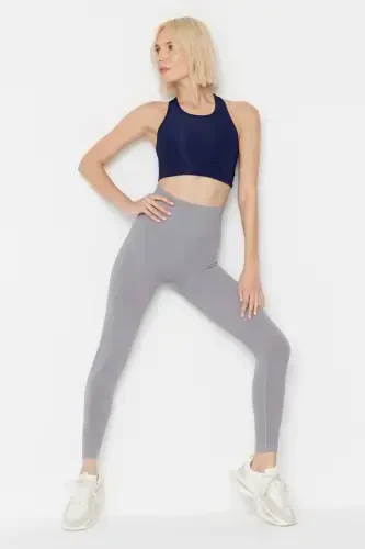 Lily - Grey High Waist Shaping Leggings - Grey - 1