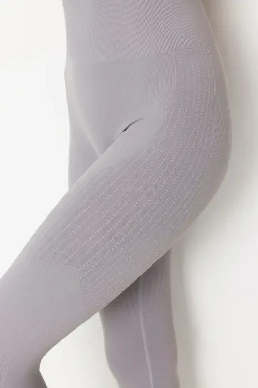 Lily - Grey High Waist Shaping Leggings - Grey - 4