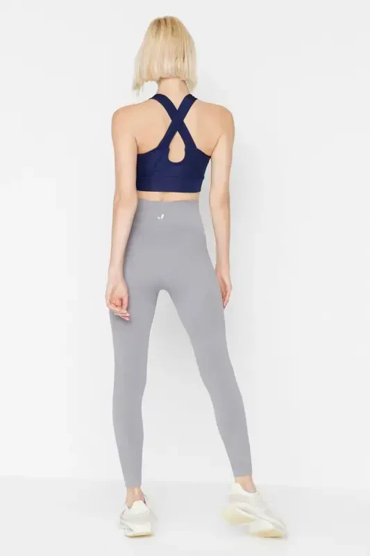 Lily - Grey High Waist Shaping Leggings - Grey - 5