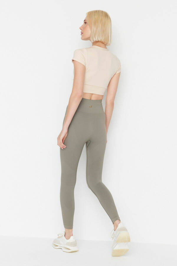 Lily - Khaki High Waisted Shaping Leggings - 15