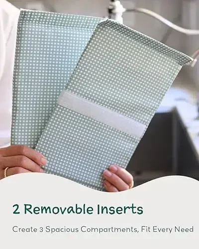 Lily Miles Baby Diaper Caddy Organizer, Wipeable Diaper Organizer Basket with 8 Pockets for Newborn Essentials, Nursery Tote Bag for Changing Table & Car Organization (Willow Green, Large) - 6