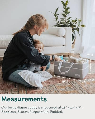 Lily Miles Baby Diaper Caddy - Large Organizer Tote Bag for Newborn essentials Boy or Girl - Baby Shower Basket - Nursery Must Haves - Registry Favorites - Newborn Caddie Car Travel - 3