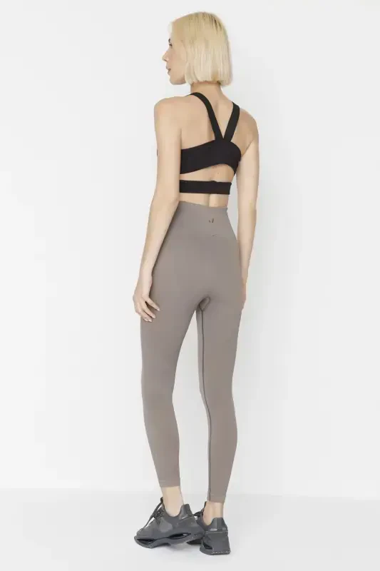 Lily - Mink Color High Waist Shaping Leggings-Mink - 5