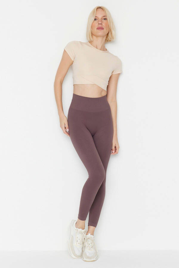 Lily - Natural Coffee High Waist Shaping Leggings - 13