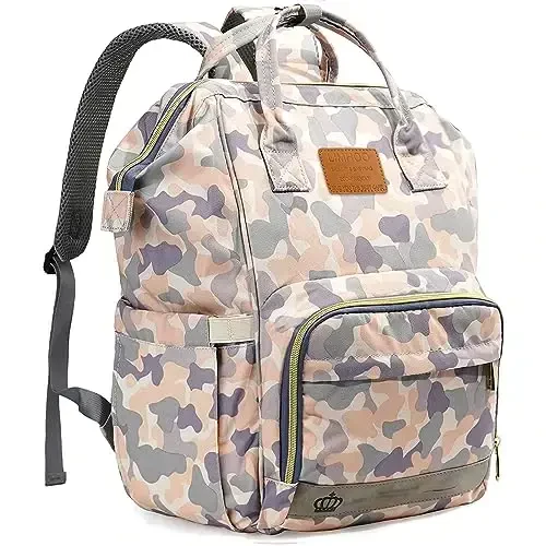 LIMHOO Diaper Bag Backpack for Men Dad, Waterproof Large Canvas Camo Nappy Bags, Baby Care Bag (New Camouflage) - LIMHOO