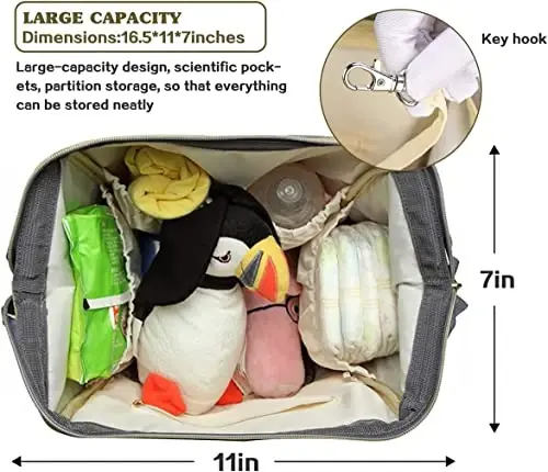 LIMHOO Diaper Bag Backpack for Men Dad, Waterproof Large Canvas Camo Nappy Bags, Baby Care Bag (Camo) - 4