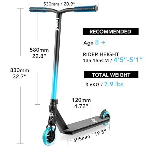 Limit LMT66 Pro Stunt Scooter-Best Trick Scooters for Kids 6 Years and Up-Intermediate and Beginner Complete Freestyle BMX Street Scooter for Teens Boys and Girls - 2