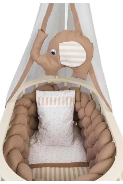 Lina Basket Crib Wooden Crib Knitted Sleep Set Natural Wooden Crib - 3