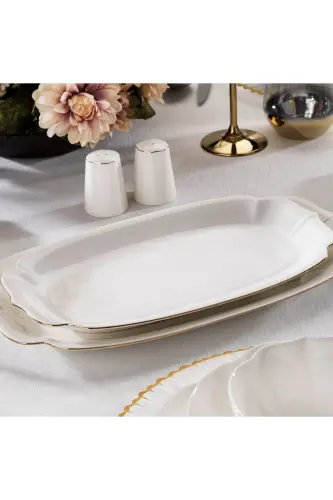 Lina Bone Dinner Set 56 Pieces - Gold - 6