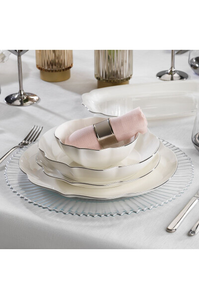 Lina Bone Dinner Set 56 Pieces - Platinum - 4