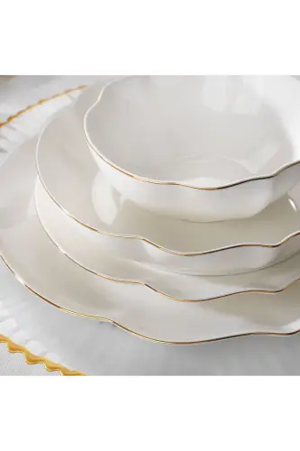 Lina Bone Yemek Takımı 56 Parça-Gold - 5