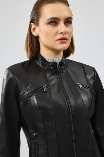 Linda Kadın Siyah Kısa Deri Ceket 24WGD5200U4-Siyah - 6