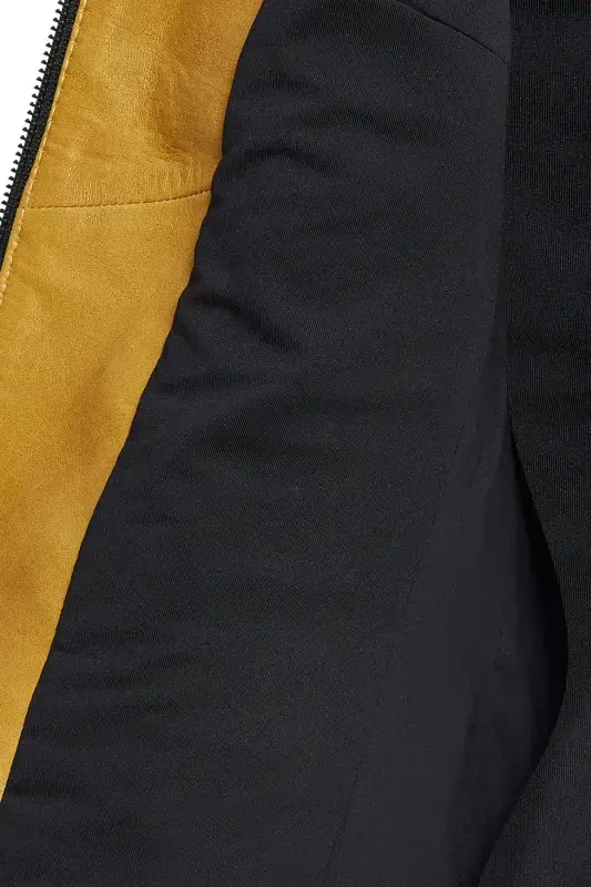 Linda Woman Yellow Short Leather Jacket 24WGD5200U4-LEMON - 4