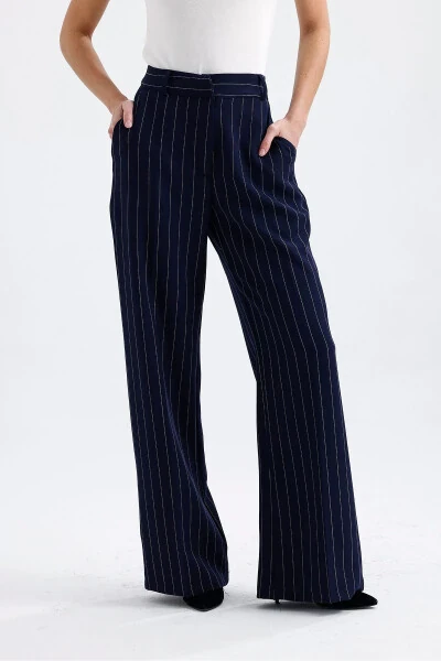 Lined Hürrem Fabric Striped Suit | TK35550 Navy Blue White Striped-Navy Blue White Striped - 4