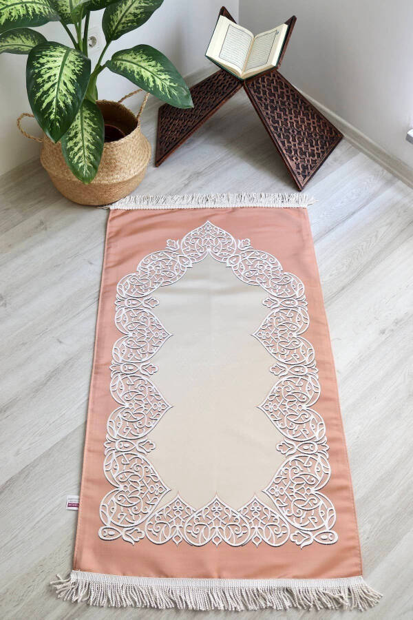 Lined Luxury Trousseau Prayer Rug S1022 Salmon - 1