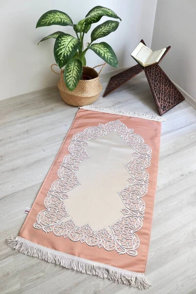 Lined Luxury Trousseau Prayer Rug S1022 Salmon - Modazone (1)
