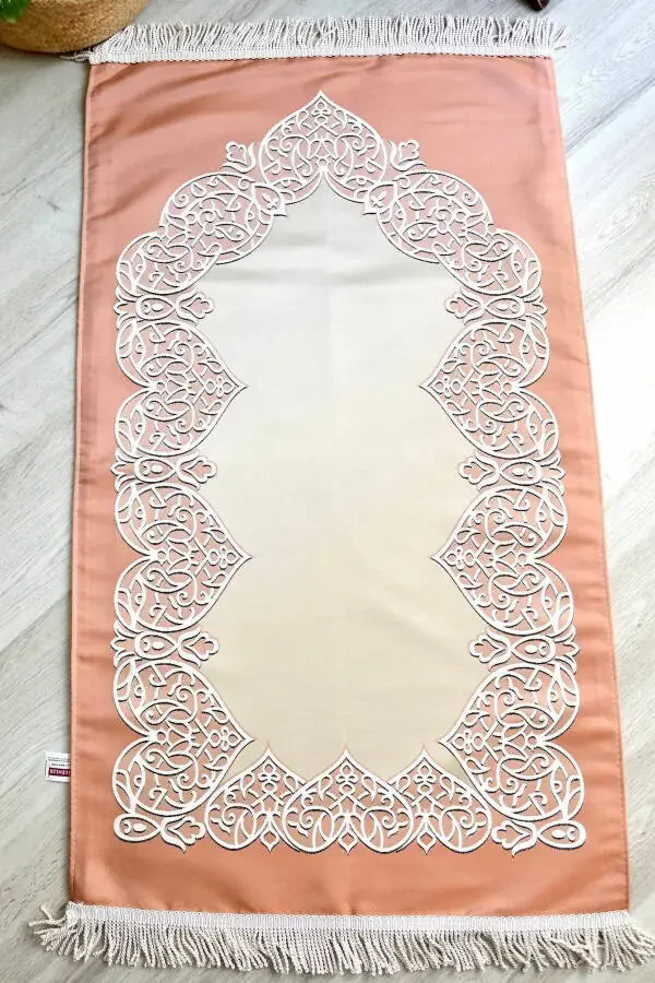 Lined Luxury Trousseau Prayer Rug S1022 Salmon - 3