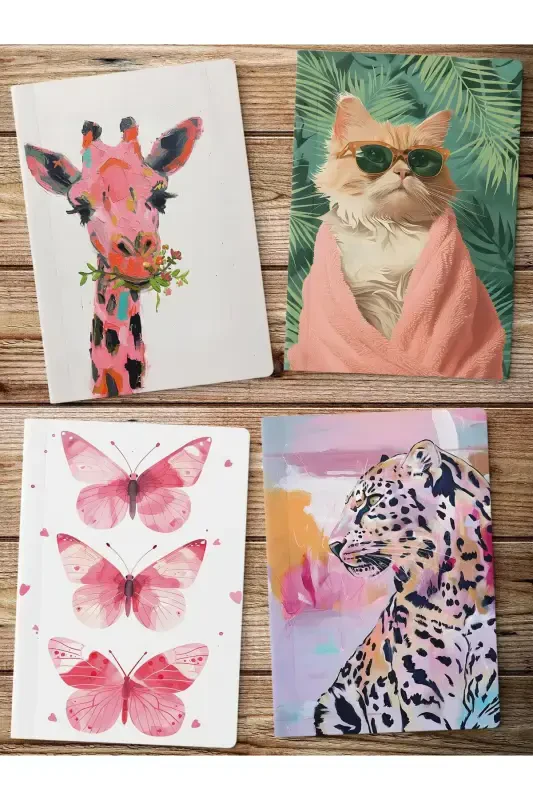 Lined Notebook, Colorful Cover Notebook 4 Pcs, Mind Notebook, Notepad, 64 Pages 14*21cm-Colorful - 1