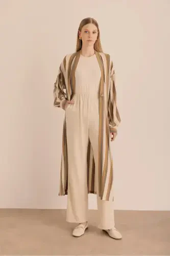 Lined Waistband Knitted Lurex Pants - 1