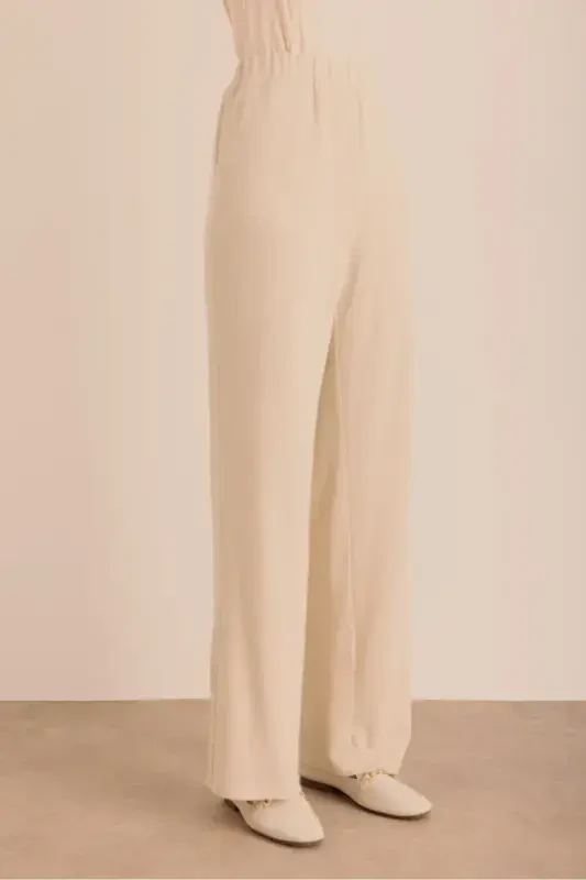 Lined Waistband Knitted Lurex Pants - 2