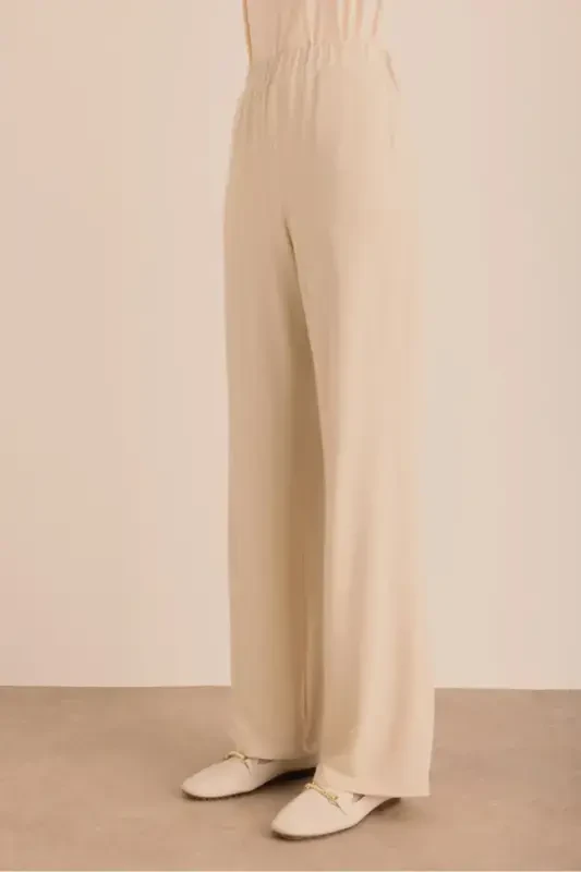 Lined Waistband Knitted Lurex Pants - 4