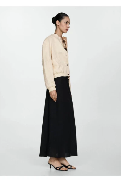 Linen Blend Buttoned Blazer - 2