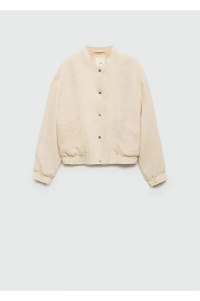 Linen Blend Buttoned Blazer - 3