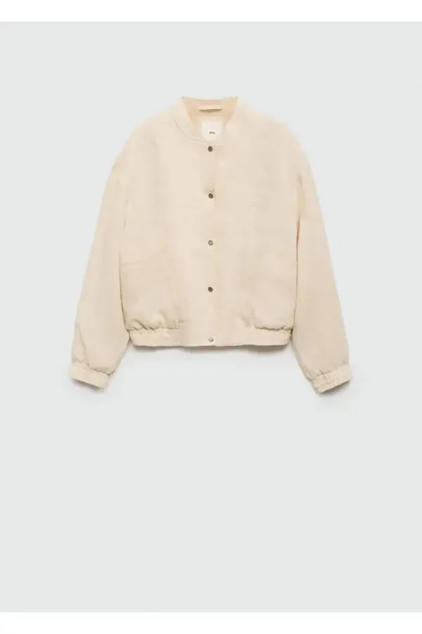 Linen Blend Buttoned Blazer - 3