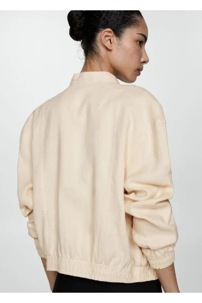 Linen Blend Buttoned Blazer - 4