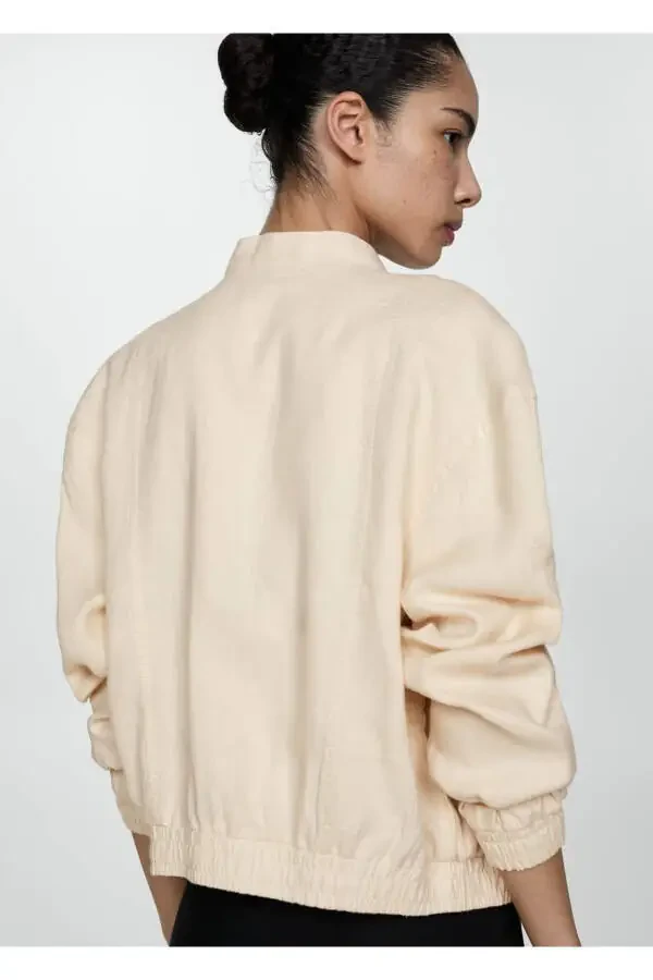 Linen Blend Buttoned Blazer - 4