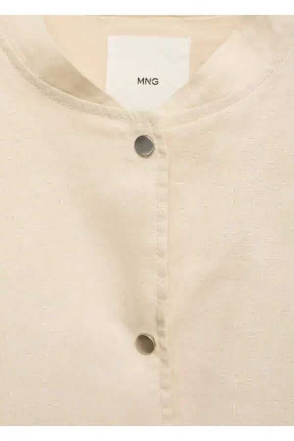 Linen Blend Buttoned Blazer - 8