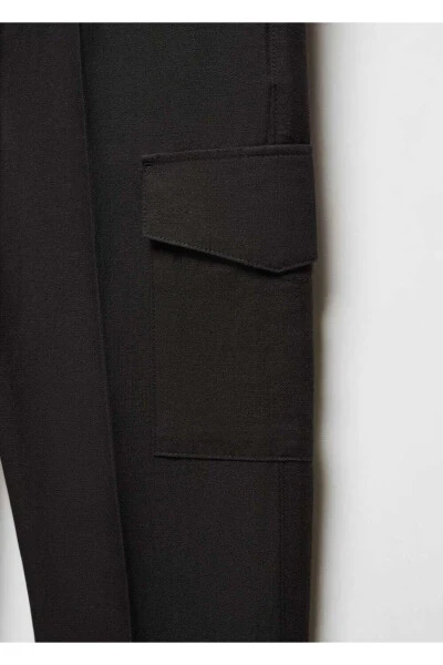 Linen Blend Cargo Pants - 1