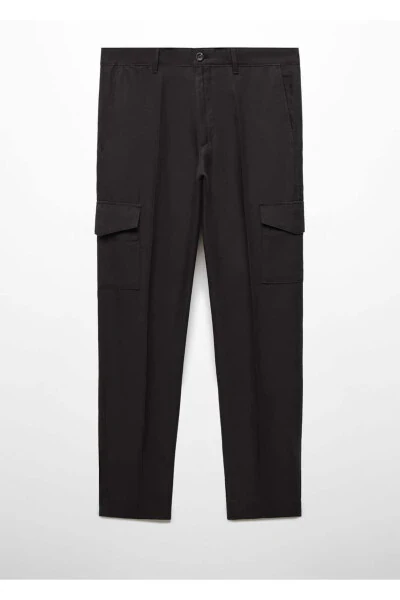 Linen Blend Cargo Pants - 5