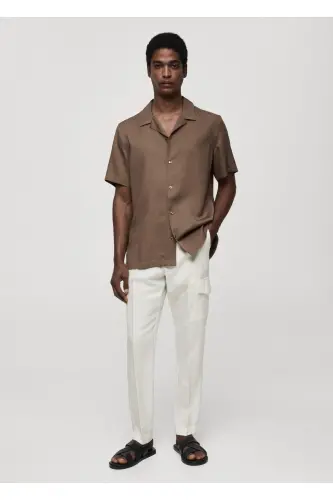 Linen Blend Cargo Trousers - Off White - 8