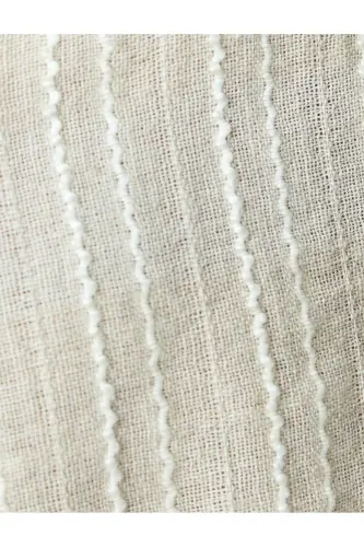 Linen Blend Long Sleeve Buttoned Textured Mandarin - 6