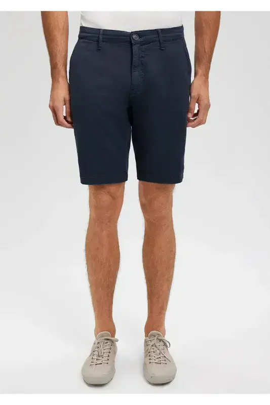 Linen Blend Navy Chino Shorts 0436187705 - 3