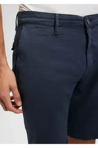 Linen Blend Navy Chino Shorts 0436187705 - 5