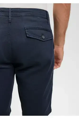 Linen Blend Navy Chino Shorts 0436187705 - 6