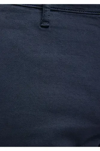 Linen Blend Navy Chino Shorts 0436187705 - 7