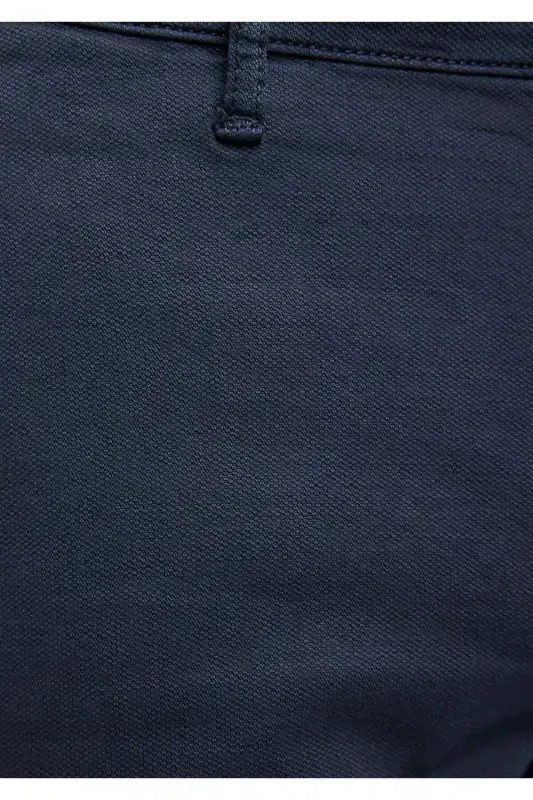 Linen Blend Navy Chino Shorts 0436187705 - 7