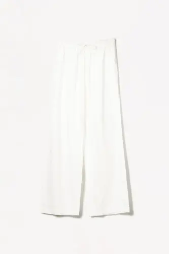 Linen-blend pants with an elastic waistband. - 5