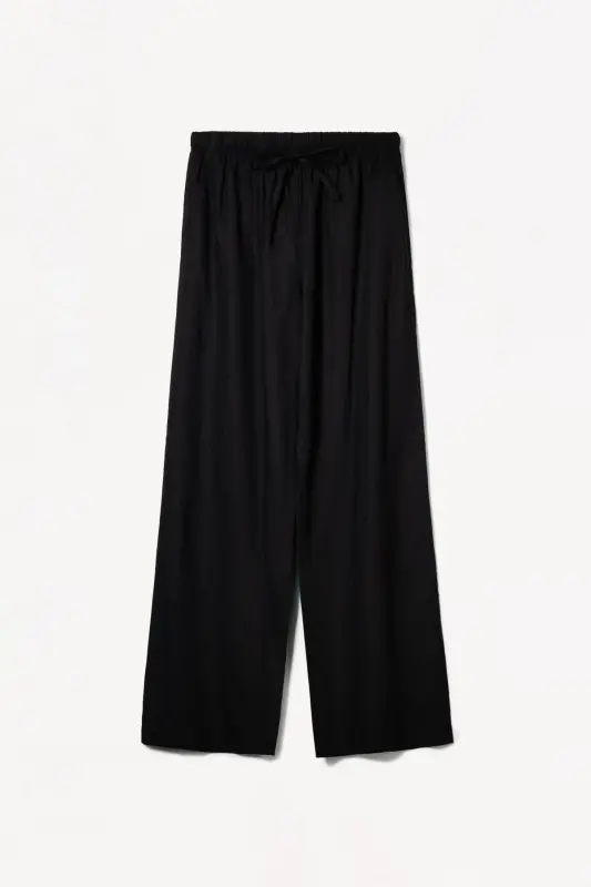 Linen-blend pants with an elastic waistband. - 4