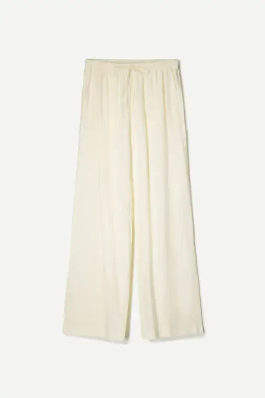 Linen-blend pants with an elastic waistband. - 2