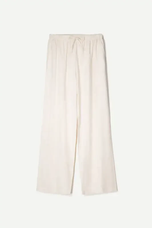 Linen-blend pants with an elastic waistband. - 2