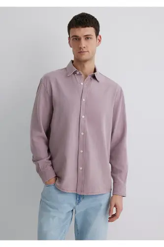 Linen Blend Pink Tencel Tm Lyocell Shirt Reg - 1