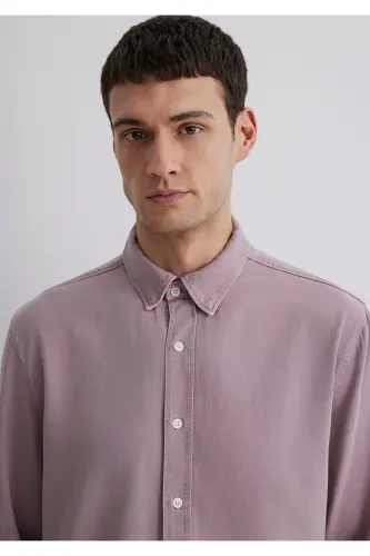 Linen Blend Pink Tencel Tm Lyocell Shirt Reg - 7