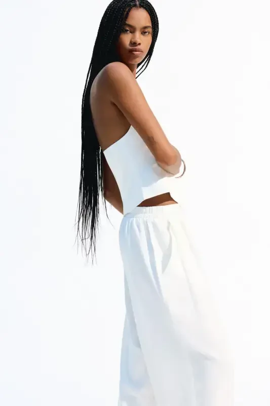 Linen blend, pleated, balloon fit pants. - 3