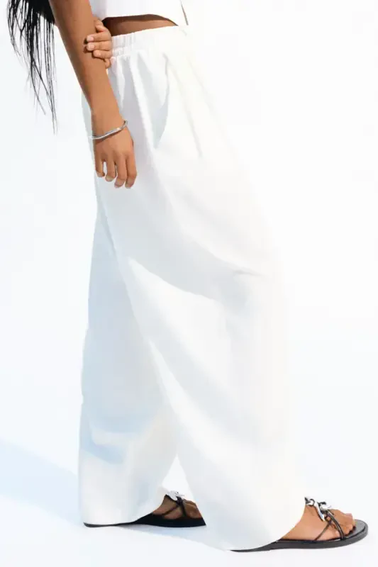 Linen blend, pleated, balloon fit pants. - 4