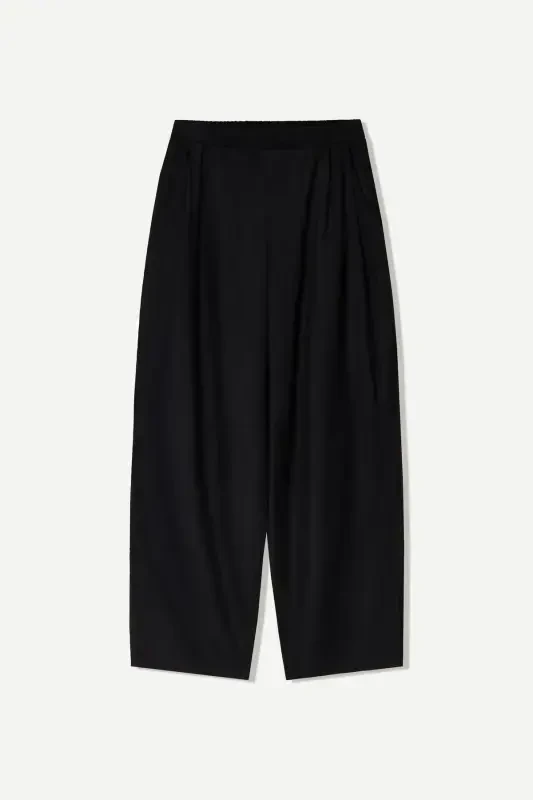 Linen-blend, pleated, balloon-fit trousers. - 2