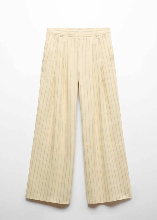 Linen blend striped trousers - 9